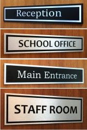 Brushed Aluminium School Door Signs